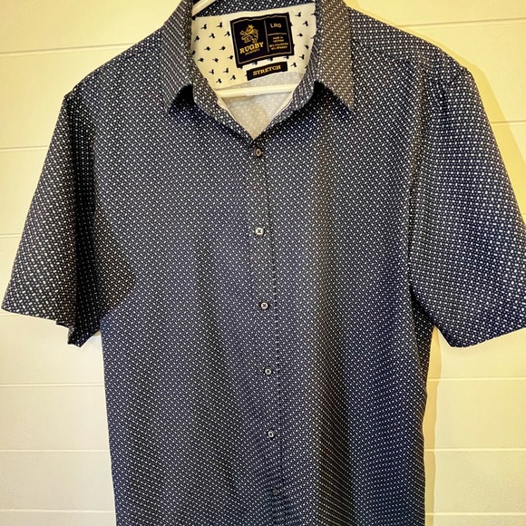 Rugby University Other - Rugby University Men's Navy and White Patterned Casual Shirt Large